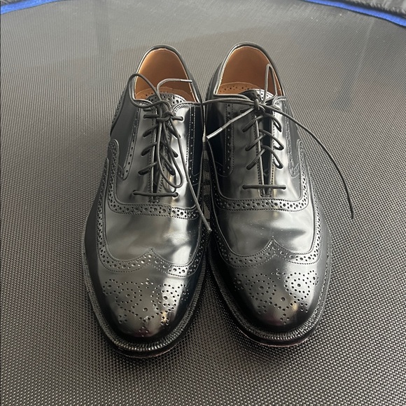 Johnston & Murphy Black Leather Wingtip Oxford Dress Shoes. Men’s 8 D/B